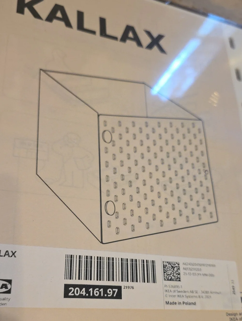 IKEA KALLAX White Decorative Pegboard Insert